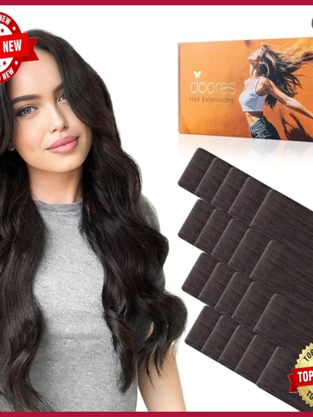 Virgin Human Hair Tape In Extensions 18 Inch Invisible Edge 50g